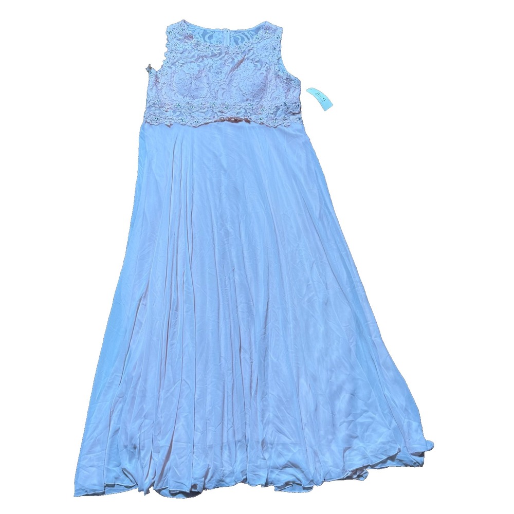 Blush Lace‎ Chiffon Long Formal Gown Plus Size Wedding Guest Dress 3XL